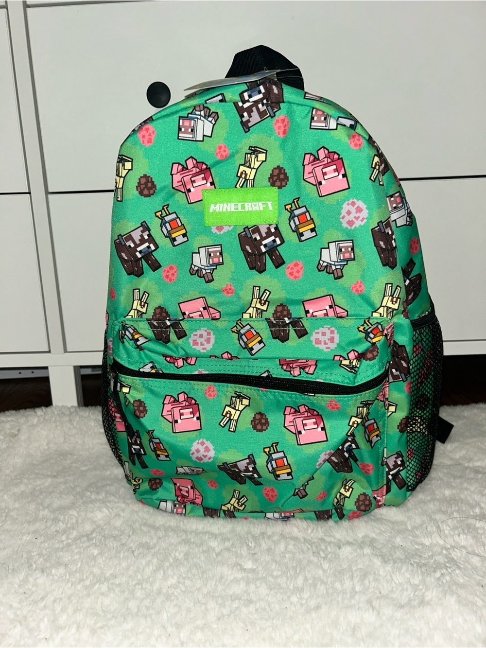 Minecraft Green Pixel Character Backpack